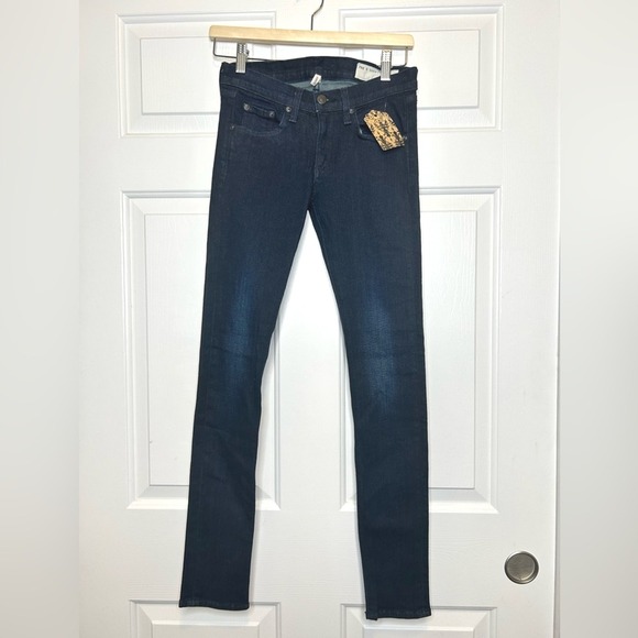 Rag & Bone NWT Dark Wash Denim Jeans Women's Size 25‎ Skinny Leg - Picture 1 of 8